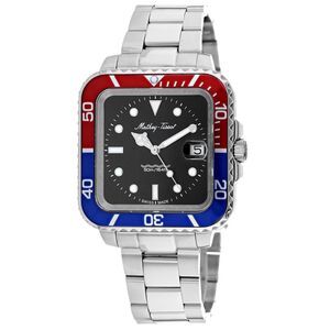 Mathey Tissot Men's Vintage Square Black Dial Watch - H902QAR
